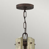 Світильник підвісний дерев'яний 50см (ржаве залізо) для вітальні, кухні, спальні (5xE14) Hinkley (Middlefield)