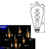 E27 LED спіральна лампа розжарювання (Edison ST64, 5W = 26W) (270lm, 1800K) Kanlux/KANXLED0200