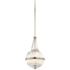 Скляна куля 38см (нікель) підвісний світильник для кухні, вітальні, спальні (3xE14) Kichler (Aster)