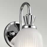 Настінний світильник хромований - 1 абажур (13х24см), для ванної, вітальні, спальні (G9 1х4W) Kichler (Cora)