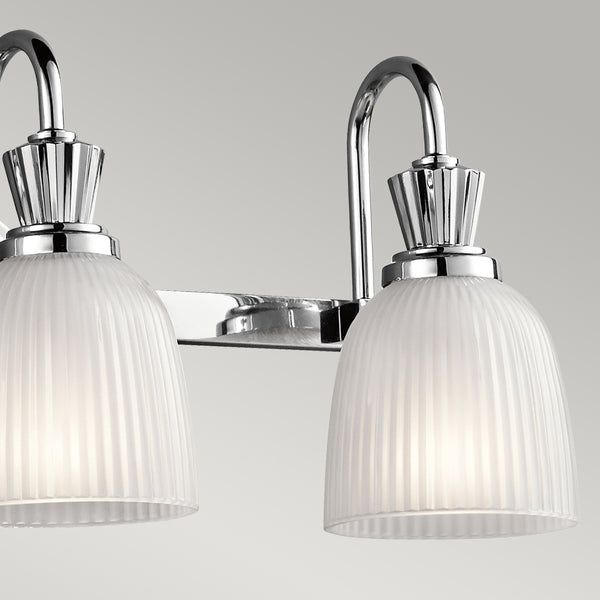 Настінний світильник хромований - 3 лампи (61х24см), для ванної, вітальні, спальні (G9 3х4W) Kichler (Cora)