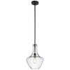 Сучасний підвісний світильник скло 27см (стара бронза) для кухні, вітальні, ресторану (1xE27) Kichler (Everly)
