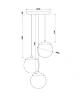 Потрійний стельовий світильник Kuul G3-K - білий підвісний світильник для вітальні та кухні 20 см Ummo