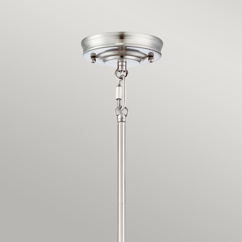 Промисловий підвісний світильник зі срібним наждаком 20 см - Quoizel