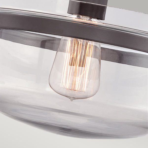 Скляний світильник (коричневий) стельовий 33см (1xE27) для кухні спальні вітальні Quoizel (Penn)