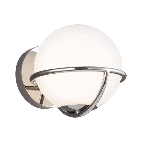 Настінний світильник Modern - скляна куля (нікель полірований) бра для вітальні, спальні, кухні (G9 1x4W) Feiss (Apollo)