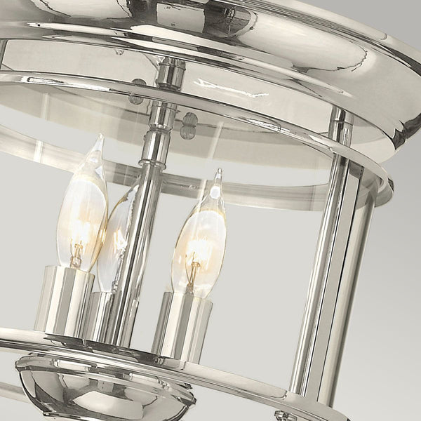 Стельовий ліхтар 29см (нікель) світильник - стельовий світильник для вітальні, кухні, спальні, ванної (3xE14) Hinkley (Gentry)