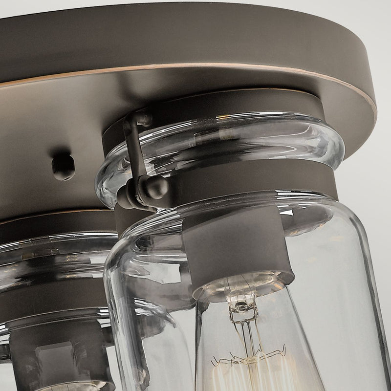 Стельовий світильник зі скляним плафоном (стара бронза), стельовий світильник для кухні, вітальні, 1xE27, Kichler (Brinley)